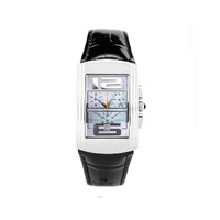 Chronotech Unisex&#39;s Black Leather Watch - One Size