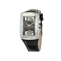 Chronotech Unisex's Black Leather Watch - One Size