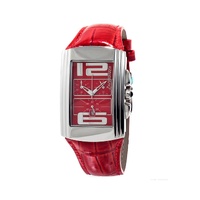 Chronotech Unisex's Red Leather Watch - One Size