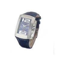 Chronotech Men's Blue Leather Watch - One Size