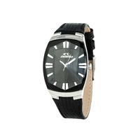 Chronotech Unisex's Black Leather Watch - One Size