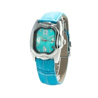 Chronotech Men's Blue Leather Watch - One Size
