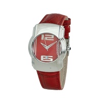 Chronotech Unisex&#39;s Red Leather Watch - One Size