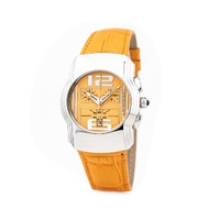 Chronotech Unisex's Orange Leather Watch - One Size