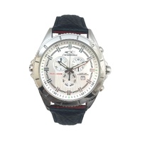Chronotech Men's Black Leather Watch - One Size