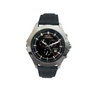 Chronotech Men&#39;s Black Leather Watch - One Size