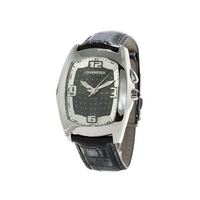 Chronotech Men's Black Leather Watch - One Size