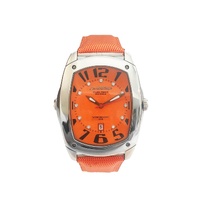 Chronotech Unisex's Orange Leather Watch - One Size