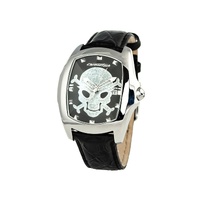 Chronotech Men&#39;s Black Leather Watch - One Size