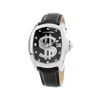 Chronotech Men&#39;s Black Leather Watch - One Size