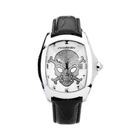 Chronotech Men&#39;s Black Leather Watch - One Size