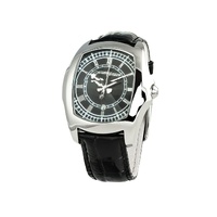 Chronotech Men&#39;s Black Leather Watch - One Size