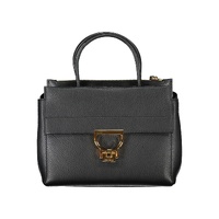 Coccinelle Women's Elegant Black Leather Handbag With Versatile Straps - One Size