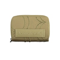 Desigual Women's Elegant Green Zip Wallet with Contrasting Details - One Size