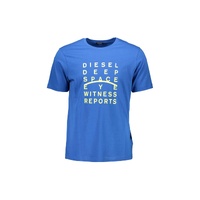 Diesel Men's Sleek Blue Crew Neck Cotton Tee - L