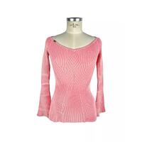 Ribbed V-Neck Sweater with Melange Effect 44 IT Women