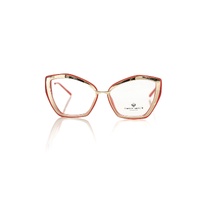 Frankie Morello Women&#39;s Chic Butterfly Gold and Coral Eyeglasses - One Size