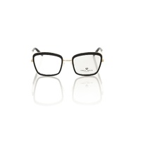 Frankie Morello Women&#39;s Sophisticated Square Black &amp; Gold Eyeglasses - One Size