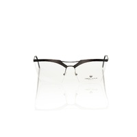 Frankie Morello Women&#39;s Glitter Black Metal Clubmaster Eyeglasses - One Size