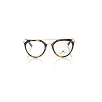 Aviator Eyeglasses with Metal Rods in Tartarugato Design One Size Women