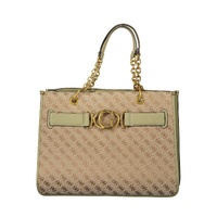 Guess Jeans Women's Elegant Green Polyester Handbag with Logo Detail - One Size