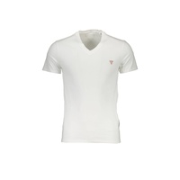 Guess Jeans Men's Chic White Slim Fit V-Neck Tee - 2XL