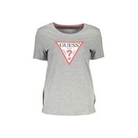 Guess Jeans Women's Chic Gray Printed Logo Tee - XS