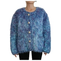 Dolce &amp; Gabbana Women's Multicolor Polyester Fringes Coat Jacket - 40 IT