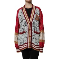 Dolce &amp; Gabbana Women's Multicolor Floral Lace Cardigan Sweater - 40 IT