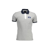 La Martina Men's Gray Cotton Polo Shirt - 2XL