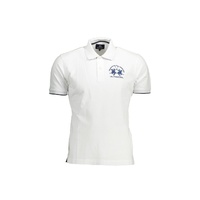 La Martina Men's White Cotton Polo Shirt - 2XL