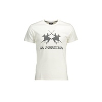 La Martina Men's White Cotton T-Shirt - L
