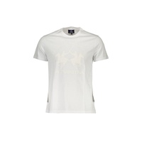 La Martina Men's Elegant White Crew Neck Tee with Signature Print - 2XL