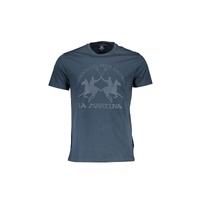 La Martina Men's Chic Blue Crew Neck Logo Tee - XL
