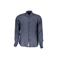 La Martina Men's Blue Linen Shirt - L