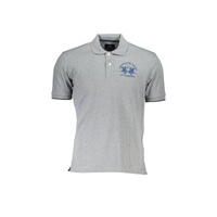 La Martina Men's Gray Cotton Polo Shirt - M