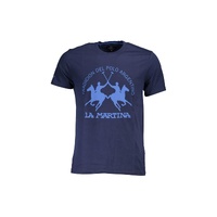 La Martina Men's Blue Cotton T-Shirt - M
