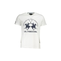 La Martina Men's White Cotton T-Shirt - L