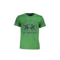 La Martina Men's Green Cotton T-Shirt - XL