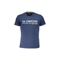 La Martina Men's Blue Cotton T-Shirt - XL