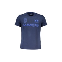 La Martina Men's Blue Cotton T-Shirt - L