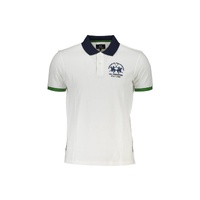 La Martina Men's White Cotton Polo Shirt - L
