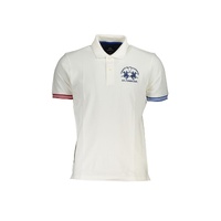 La Martina Men's White Cotton Polo Shirt - XL