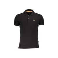 La Martina Men's Black Cotton Polo Shirt - S