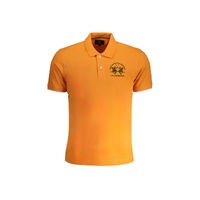 La Martina Men's Orange Cotton Polo Shirt - L