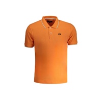 La Martina Men's Orange Cotton Polo Shirt - S