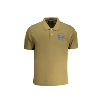 La Martina Men's Green Cotton Polo Shirt - L