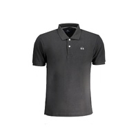 La Martina Men's Black Cotton Polo Shirt - S