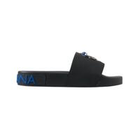Dolce &amp; Gabbana Women&#39;s Black Slides Sandals Beach Saint Barth Shoes - 37 EU