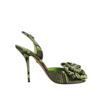 Dolce &amp; Gabbana Women's Green Python Leather Heels Sandals Shoes - 37.5 EU